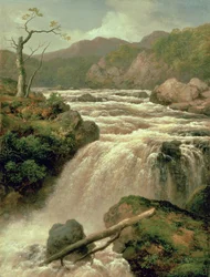 Wasserfall am Fluss Neath, Südwales, 19. Jahrhundert